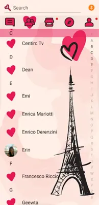 SMS Theme Love Paris - pink android App screenshot 2