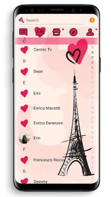 SMS Theme Love Paris - pink android App screenshot 5